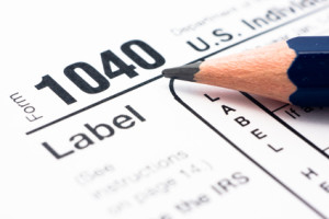 Filling in tax form 1040