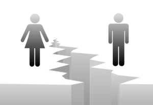 Man woman separation by divorce gender gap