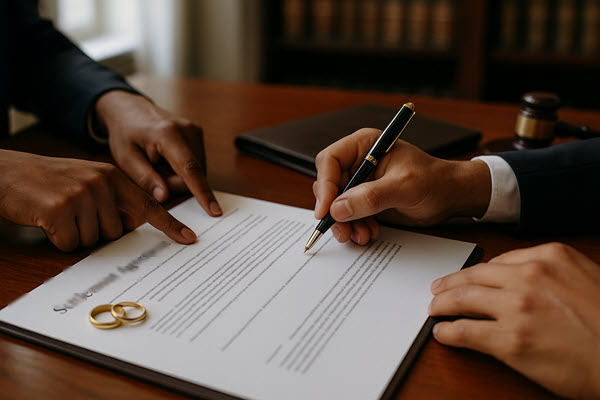 signing settlement agreement